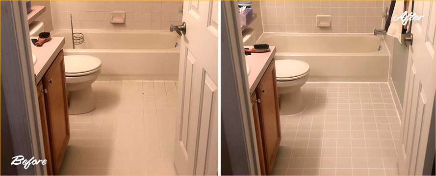 Bathroom Before and After a Superb Grout Sealing in Milford, DE
