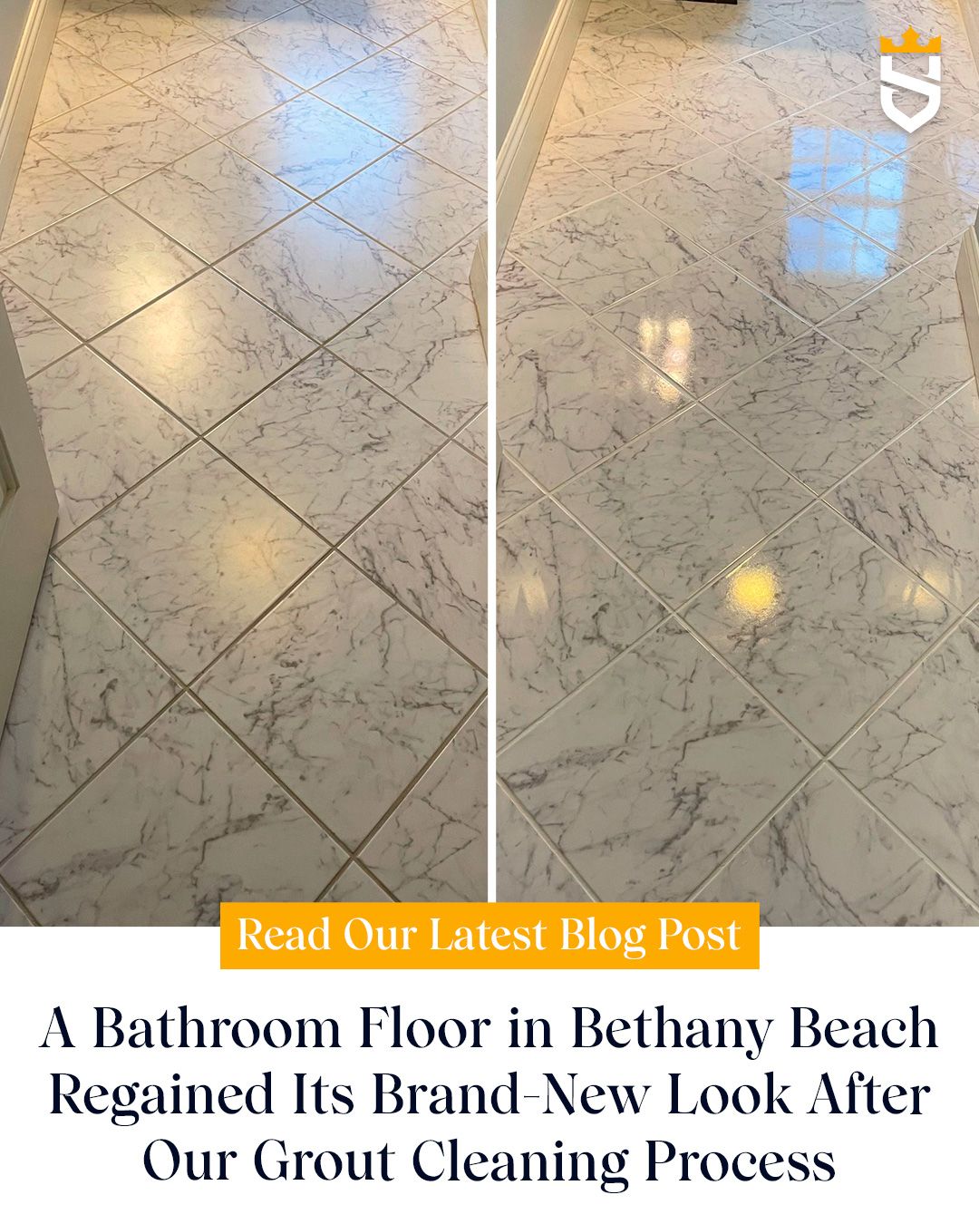 A Bathroom Floor in Bethany Beach Regained Its Brand-New Look After Our Grout Cleaning Process