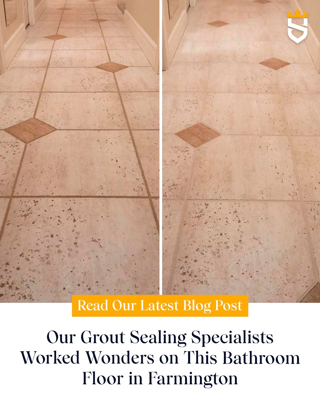 Our Grout Sealing Specialists Worked Wonders on This Bathroom Floor in Farmington