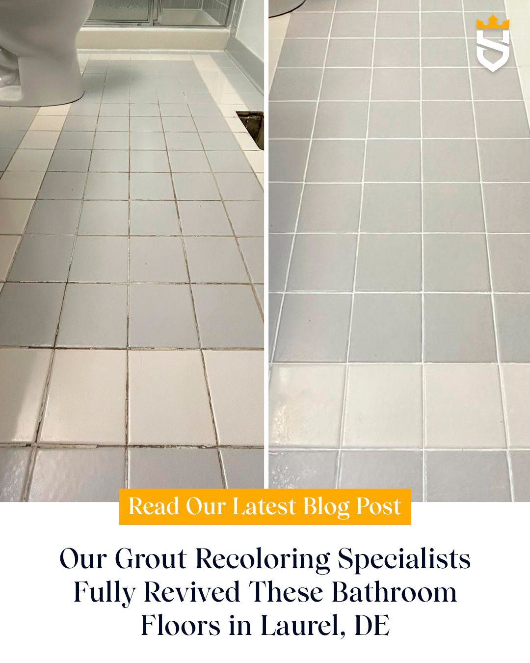 Our Grout Recoloring Specialists Fully Revived These Bathroom Floors in Laurel, DE